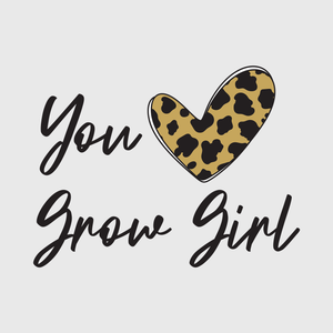 You Grow Girl Leopard Heart Transfer