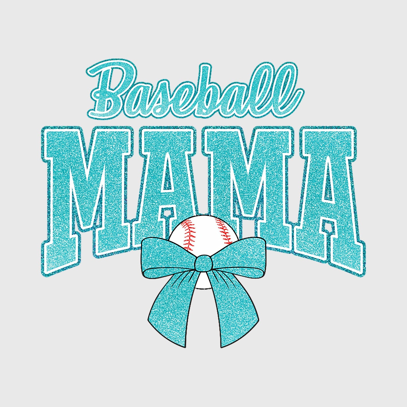 Teal Glitter Mama Spirit Transfer