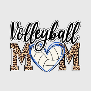 Classic Volleyball Mom Leopard Print Transfer