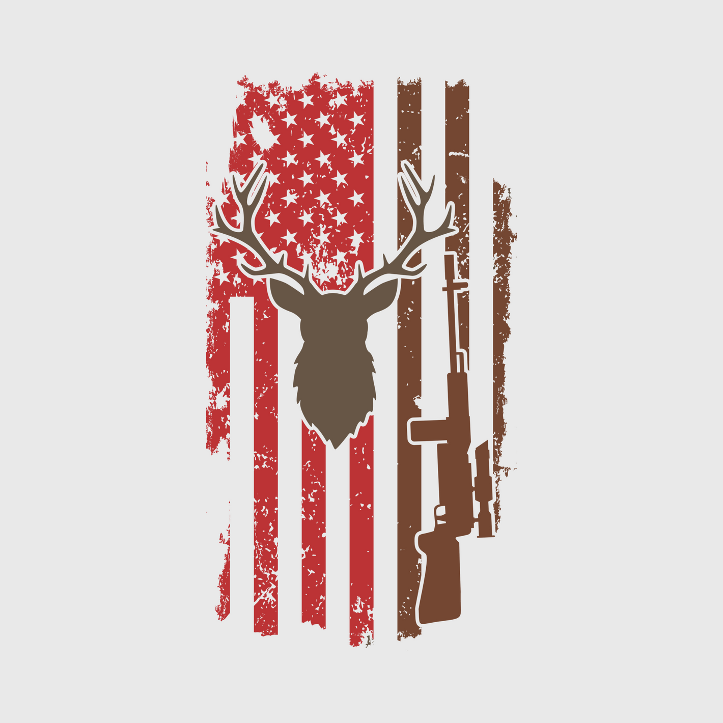 Deer In American Flag Transfer