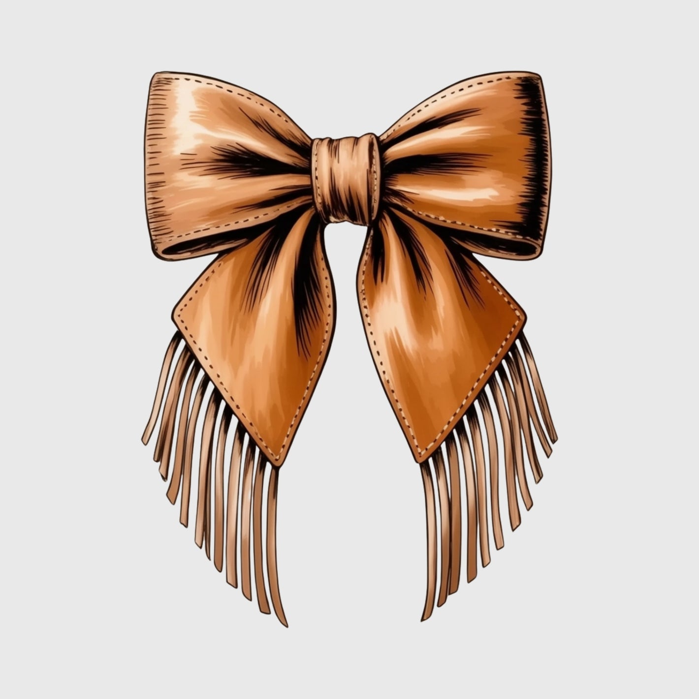 Prairie Fringe Leather Bow Transfer