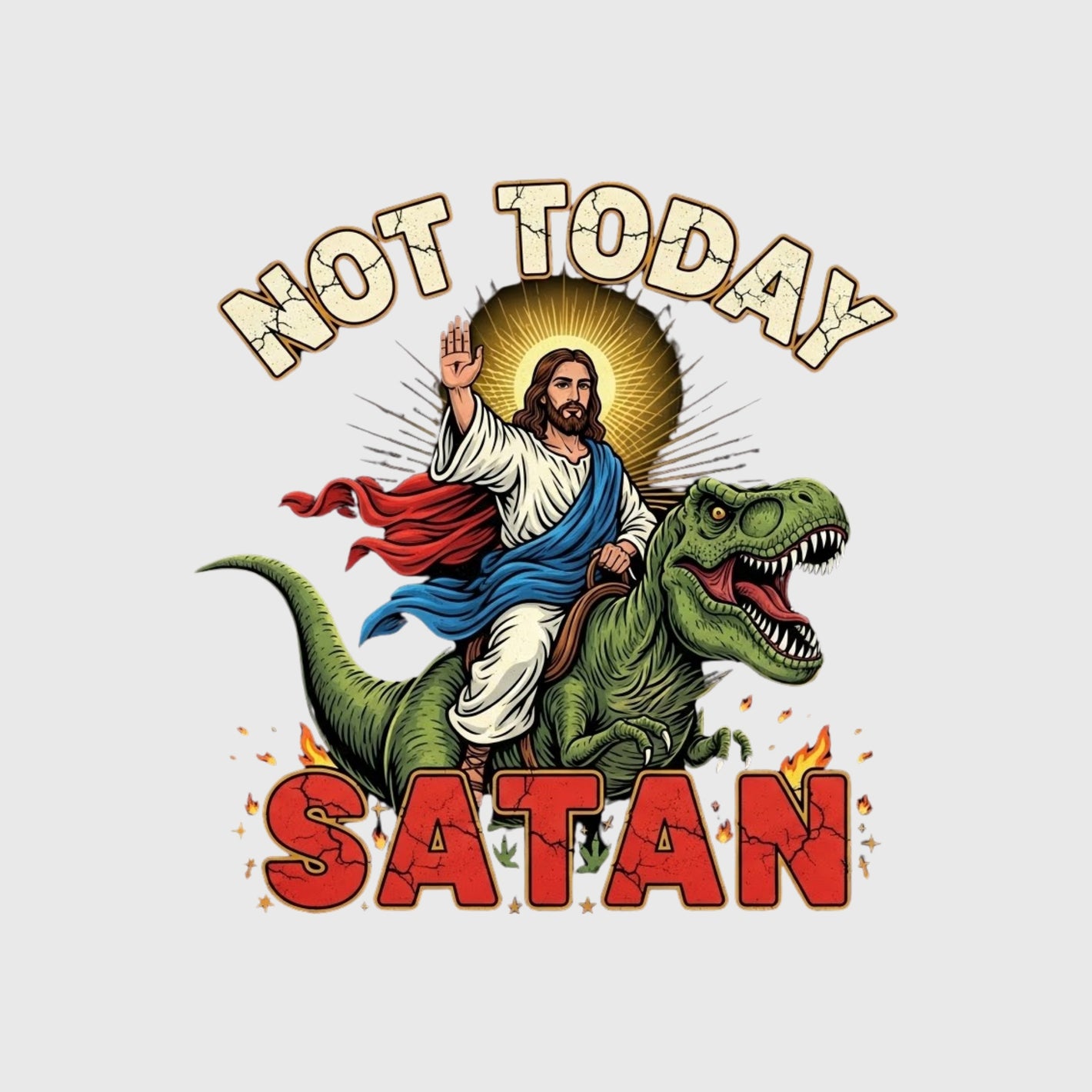 Dino Rider Not Today Satan Transfer