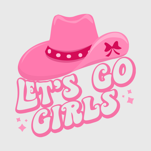 Let's Go Girls Pink Cowgirl Hat Transfer