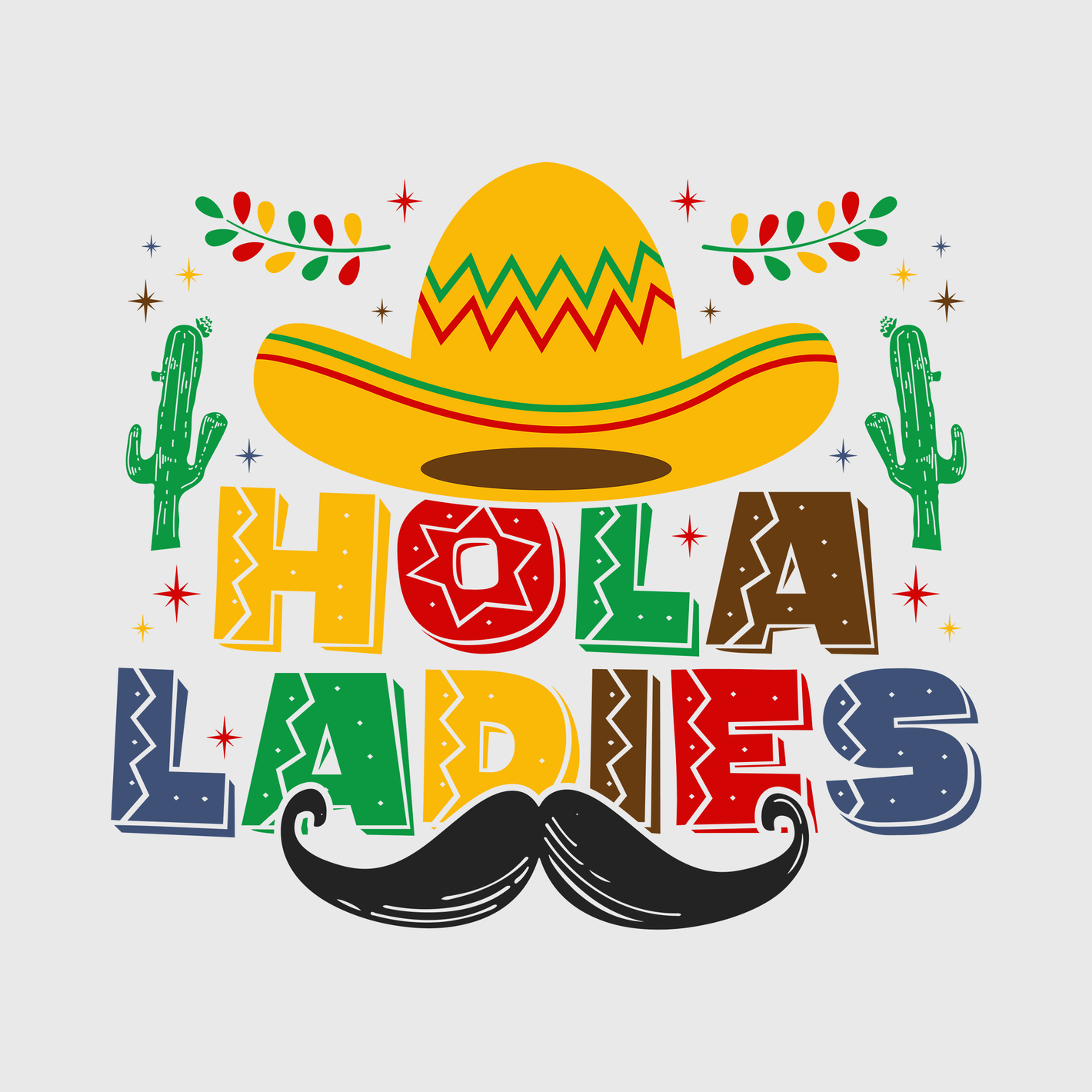 Hola Ladies Sombrero Transfer