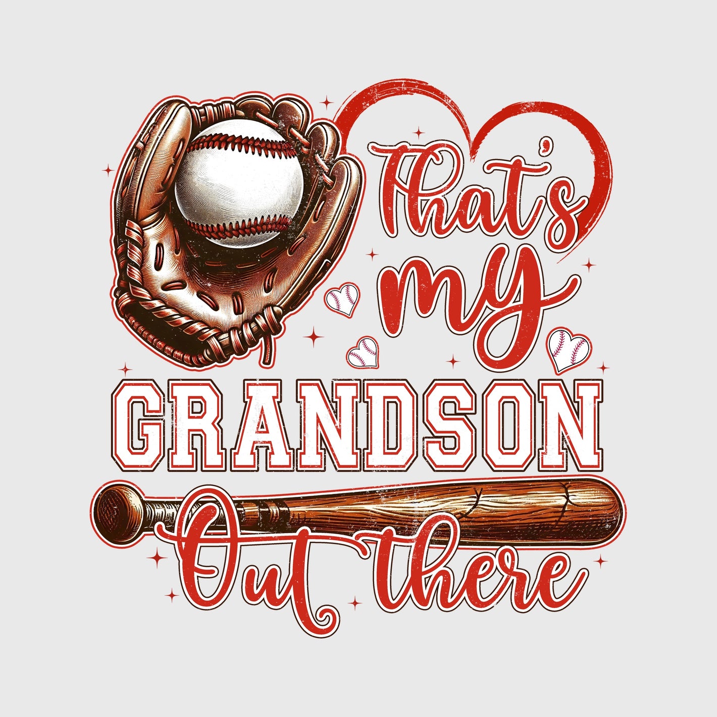 Heartfelt Grandson Baseball Pride Transfer