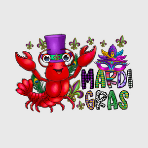 Mardi Gras Crab and Beads Transfer