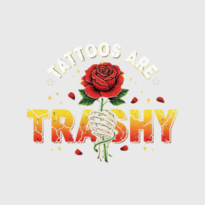Tattooed Trashy Rose Skeleton Transfer