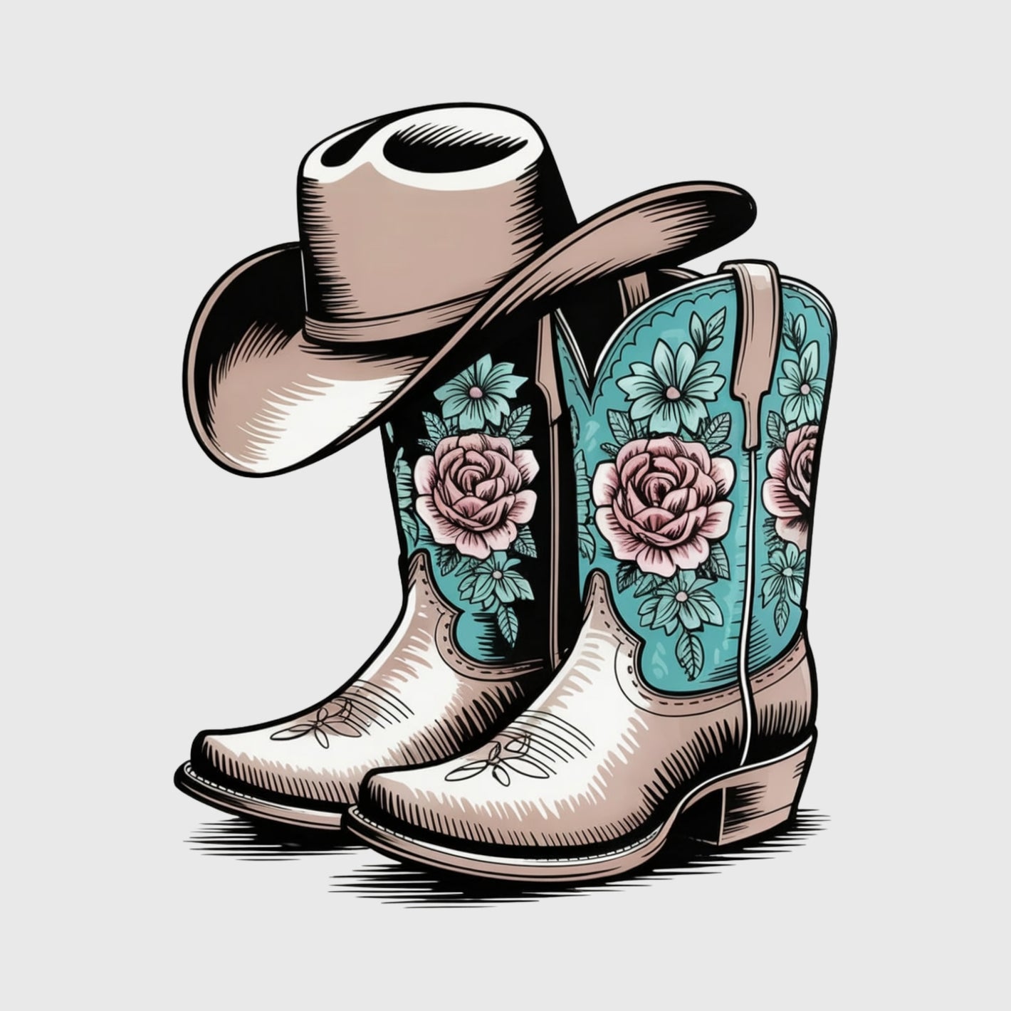 Desert Rose Cowgirl Transfer