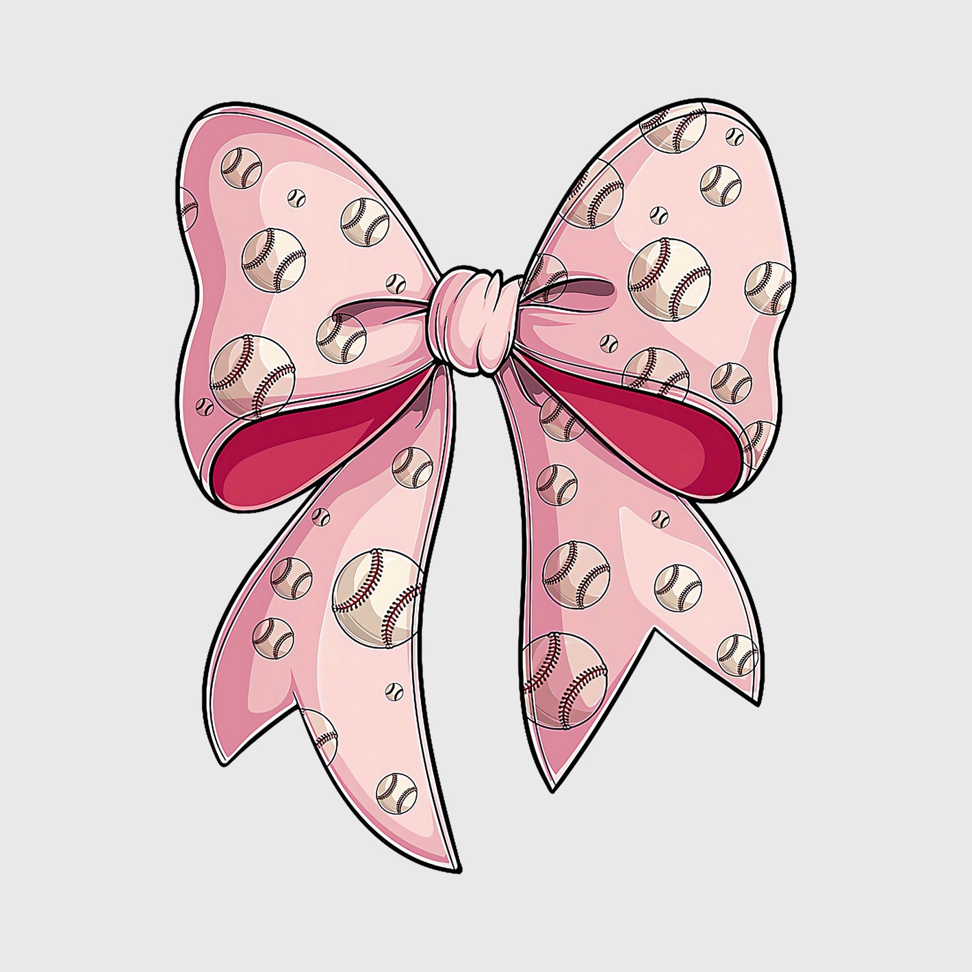 Blush Diamond Baseball Bow Transfer