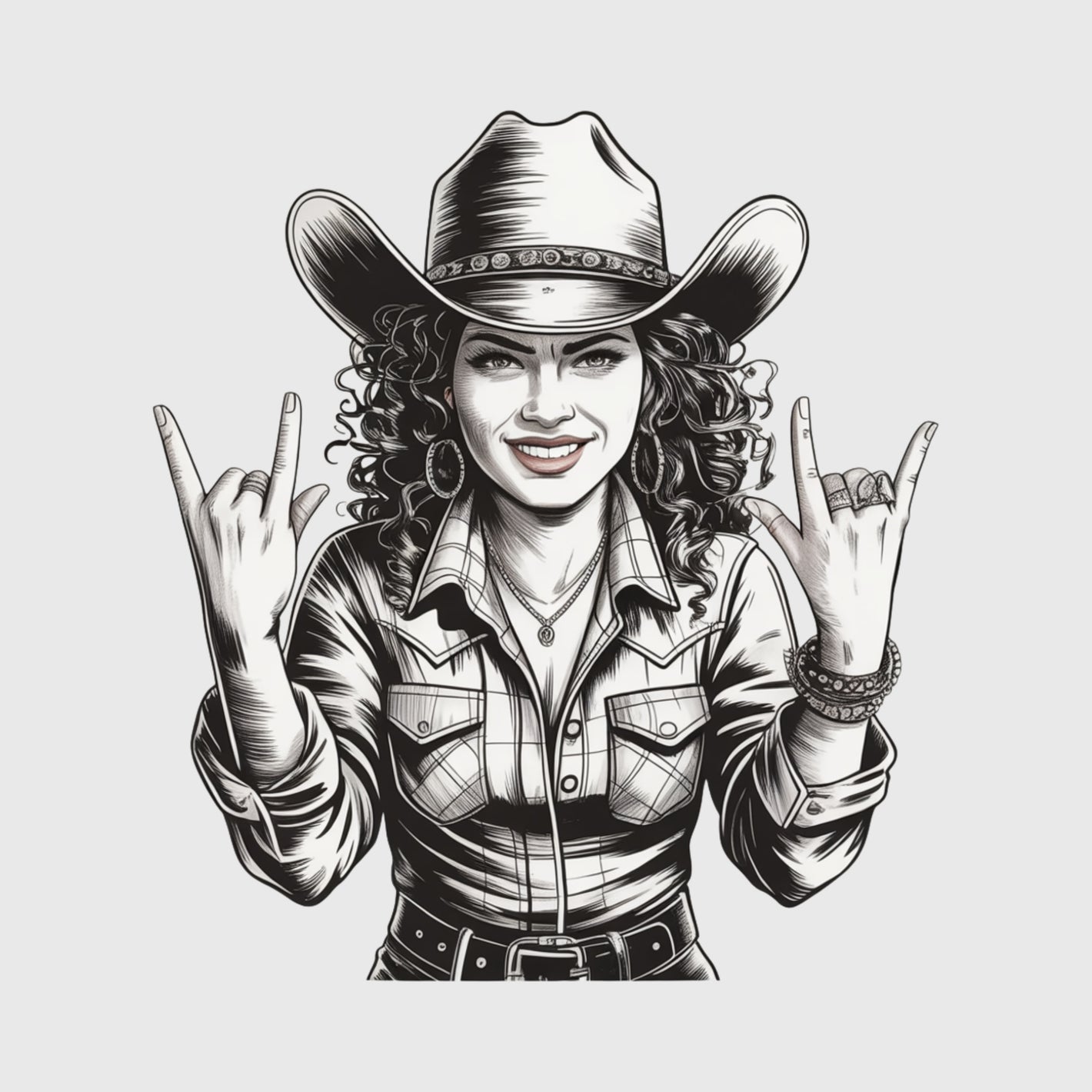Rebel Cowgirl Rock Sign Transfer
