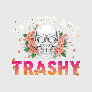 Floral Rebel Skull Transfer