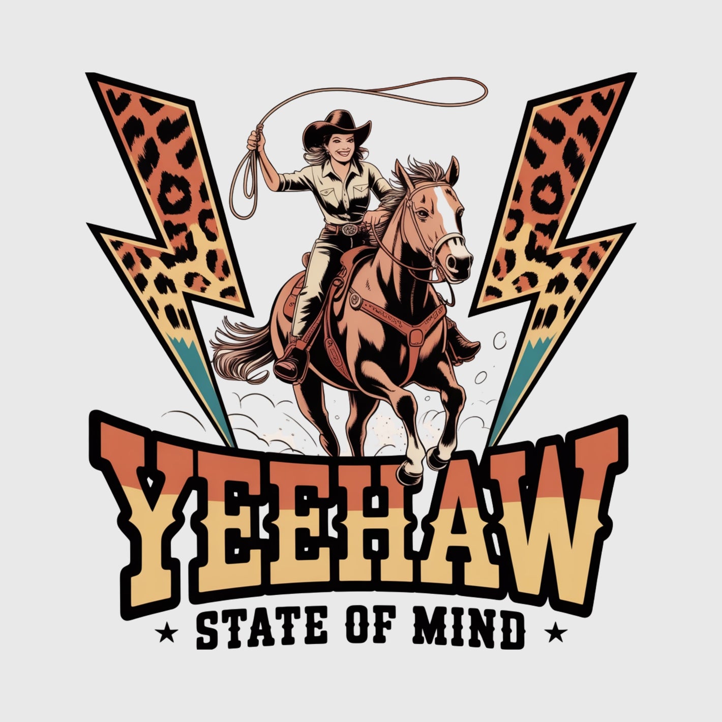 Yeehaw Rodeo Lightning Transfer
