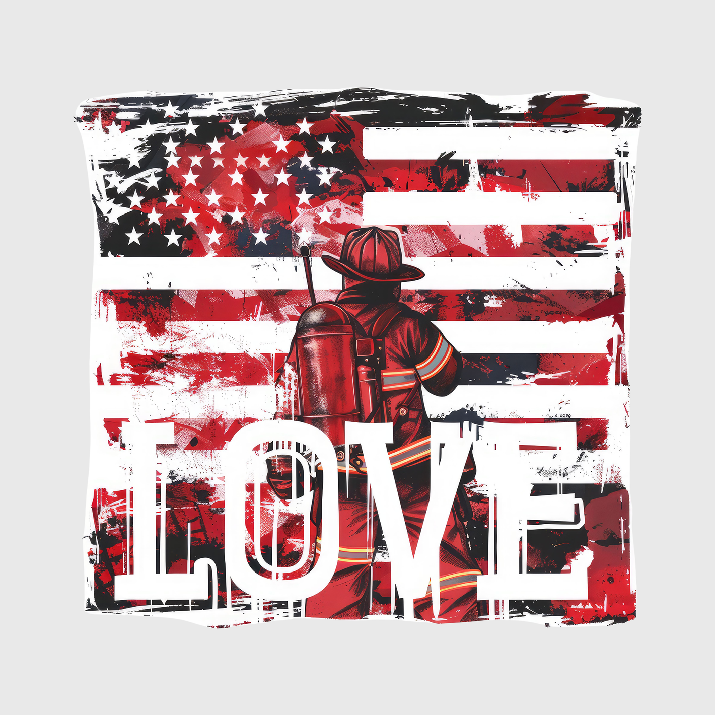 Firefighter Love Flag Transfer