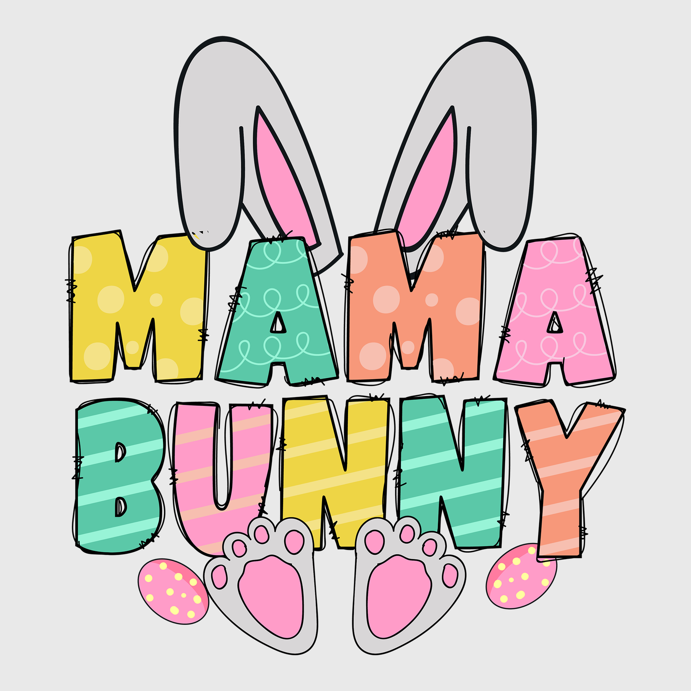 Mama Bunny Easter Transfer