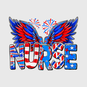 Patriotic Nurse Wings Transfer