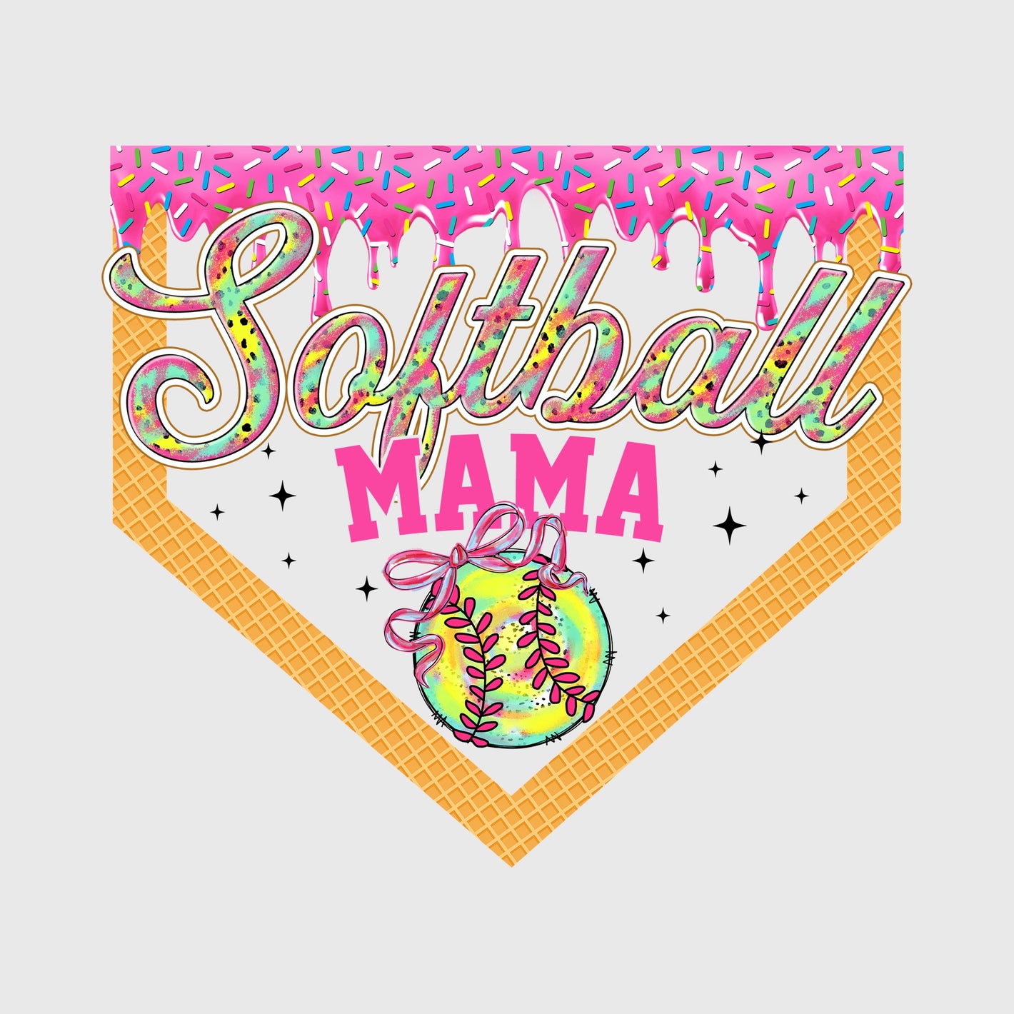Sprinkle Drip Softball Mama Transfer