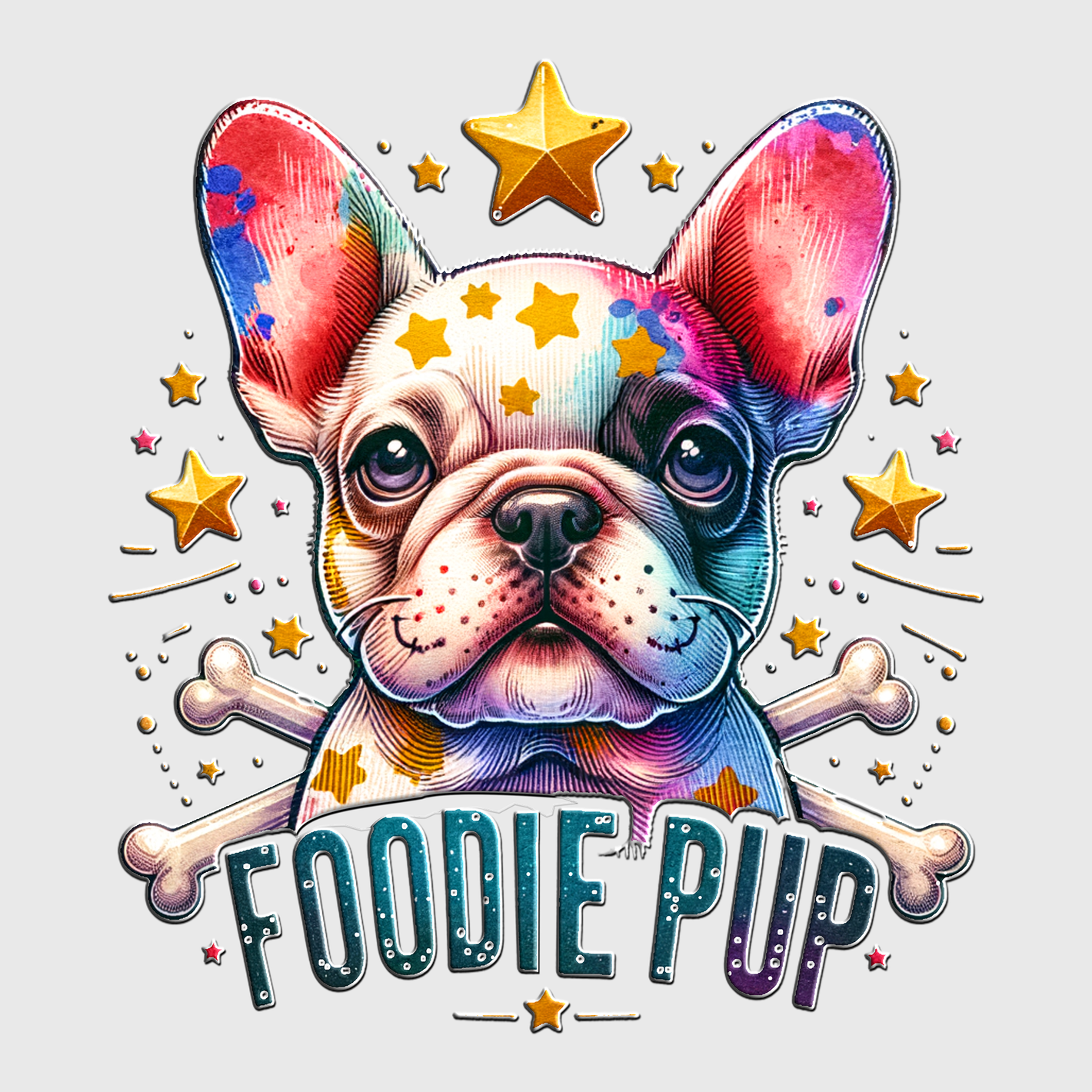 Foodie Pup French Bulldog Transfer