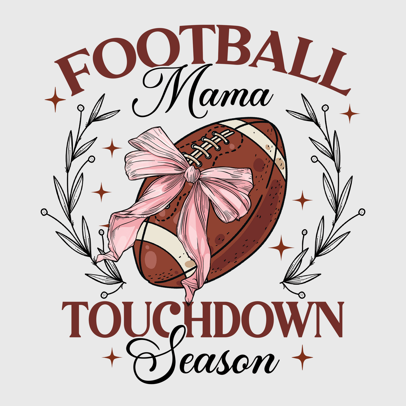 Pink Ribbon Football Mama Transfer