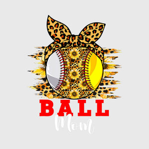 Leopard Sunflower Ball Mom Transfer
