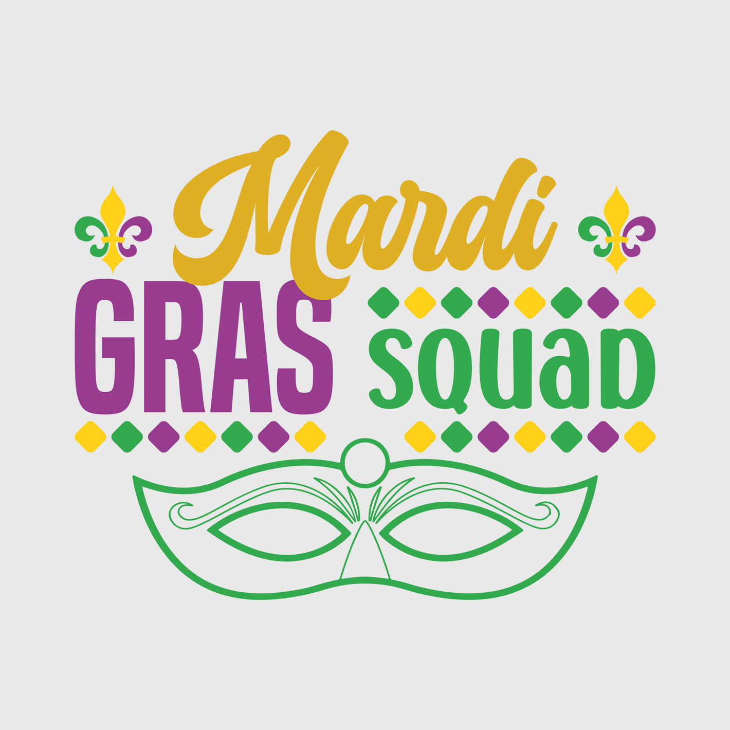 Mardi Gras Squad Beads Transfer