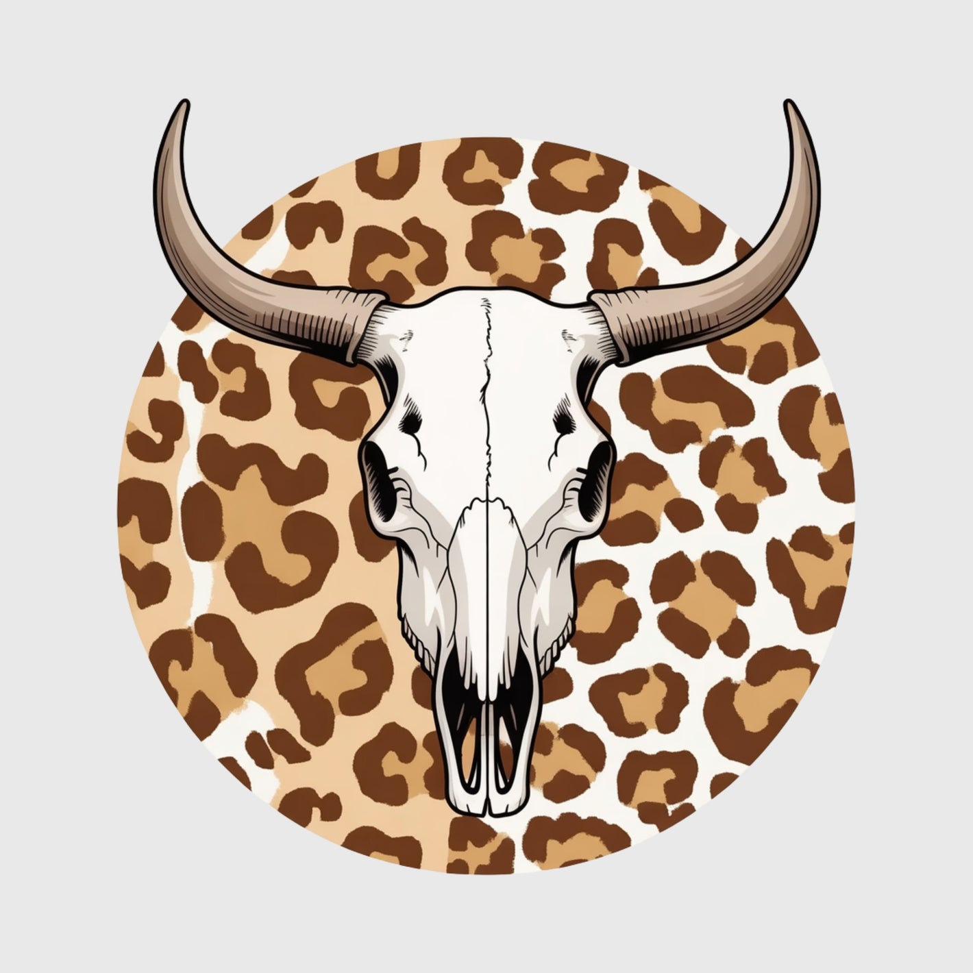 Leopard Longhorn Skull Transfer