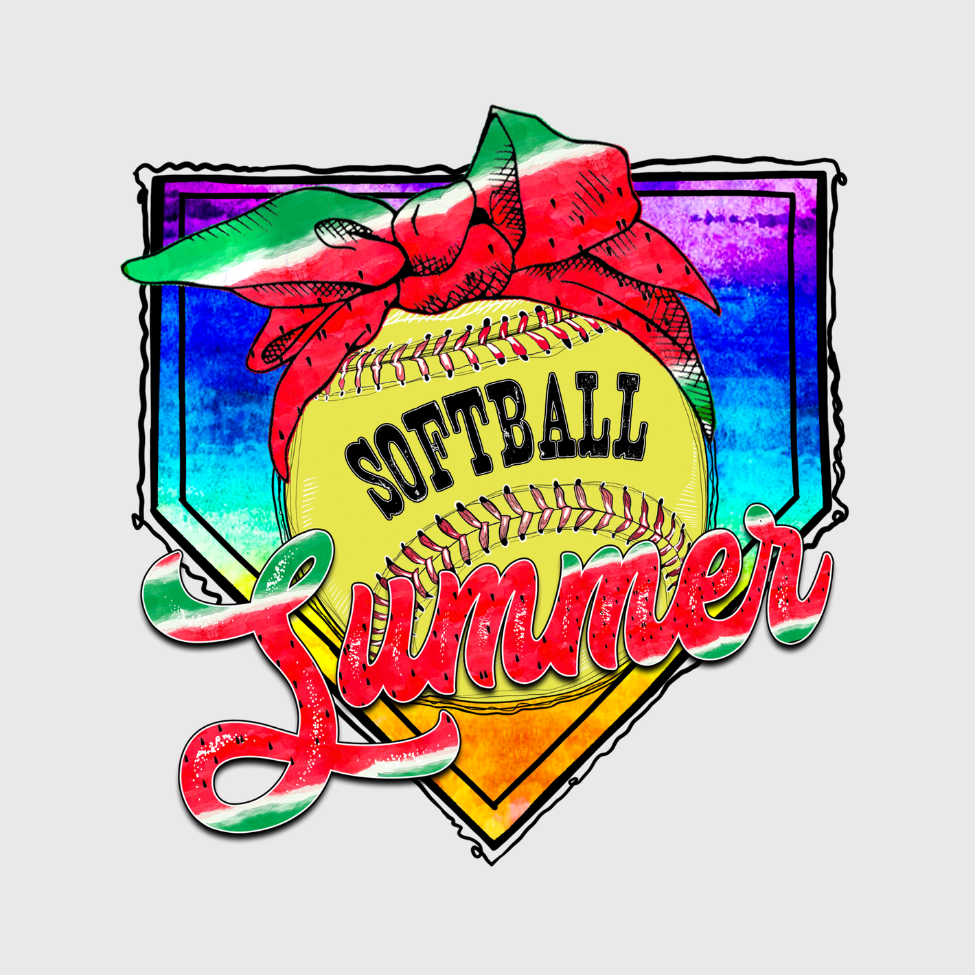 Summer Softball Vibes Transfer