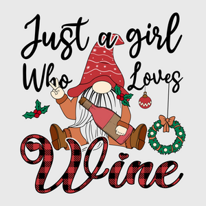 Just a Girl Who Loves Wine Christmas Transfer