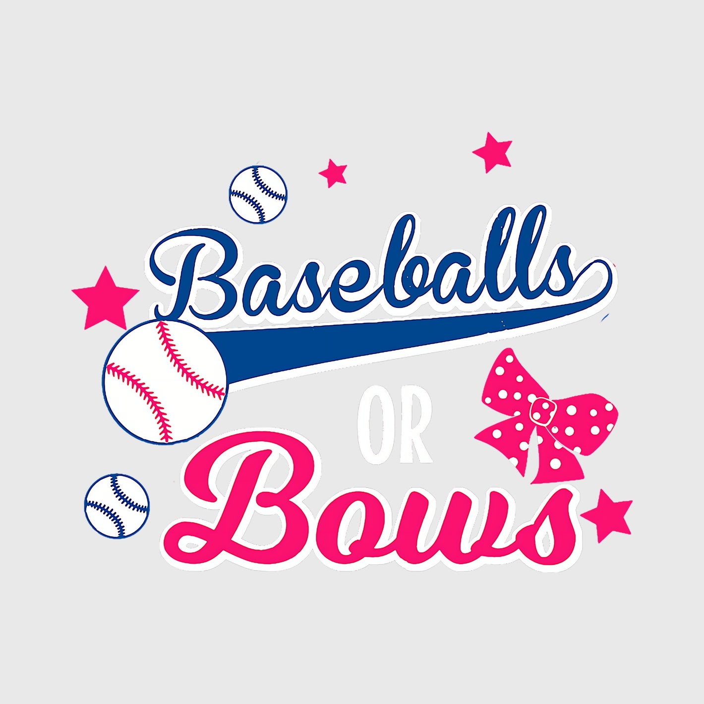 Sparkle Baseball Bows Transfer