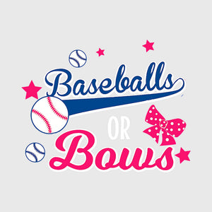 Sparkle Baseball Bows Transfer