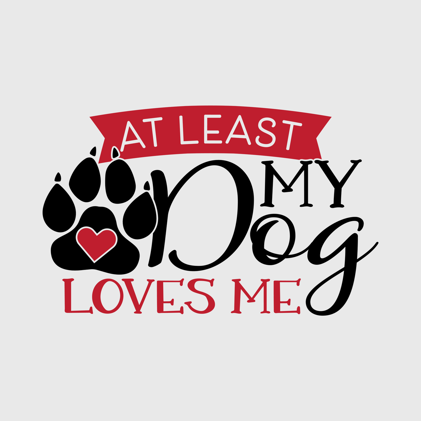 Dog Loves Me Valentine Transfer