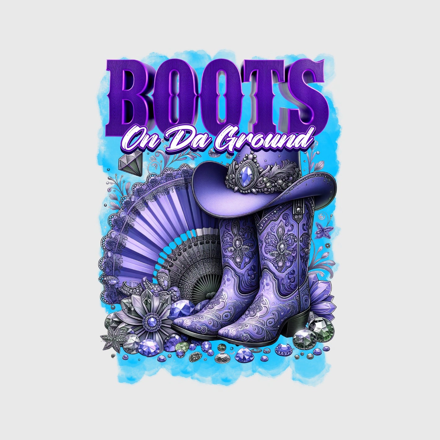 Boots Blue Bling Transfer