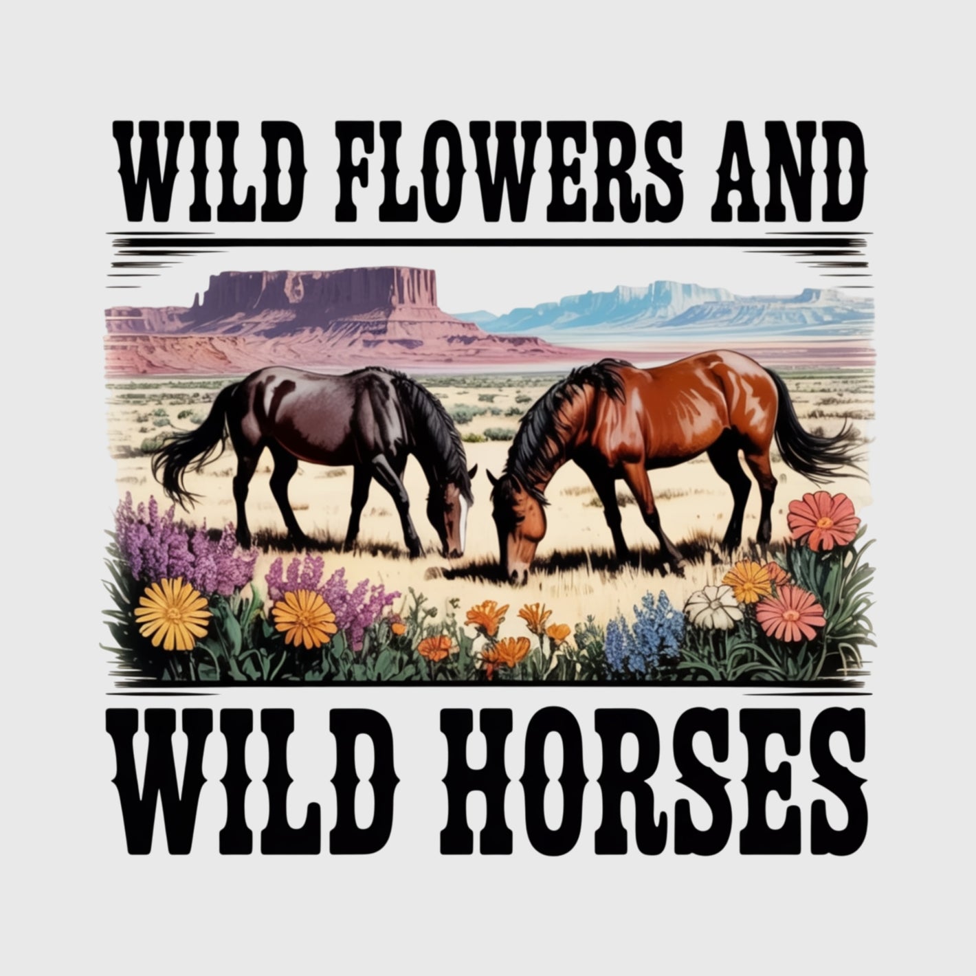 Wildflower Desert Horses Transfer