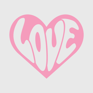 Pink Love Heart Valentine Transfer