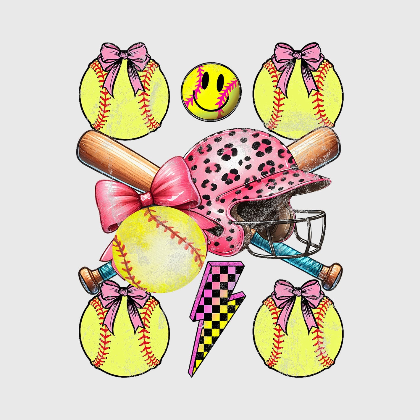 Neon Softball Spark Transfer