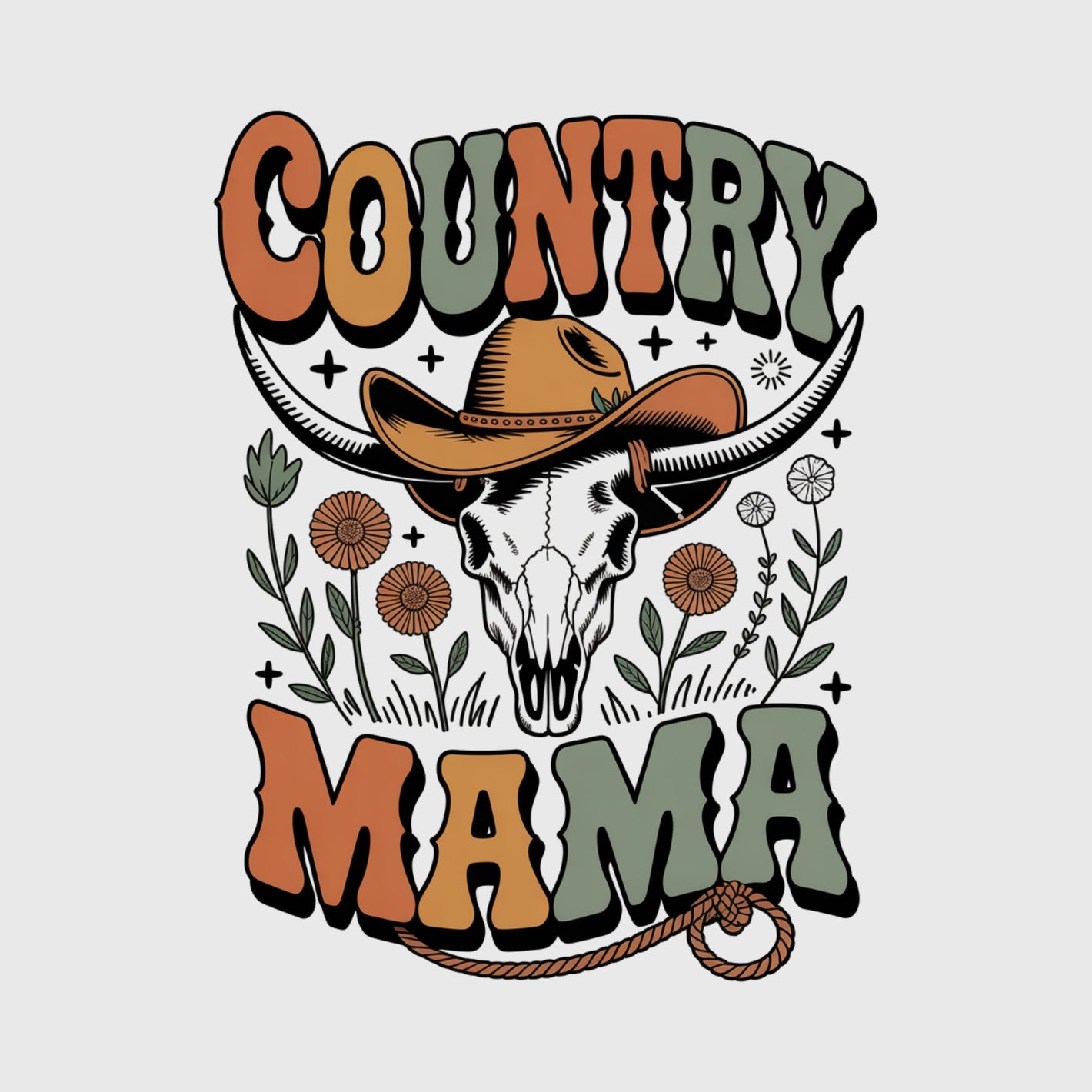 Prairie Mama Skull Transfer