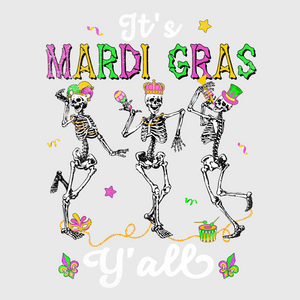 Mardi Gras Skeleton Transfer