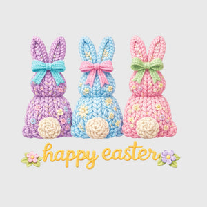 Blossom Knit Bunny Trio Transfer