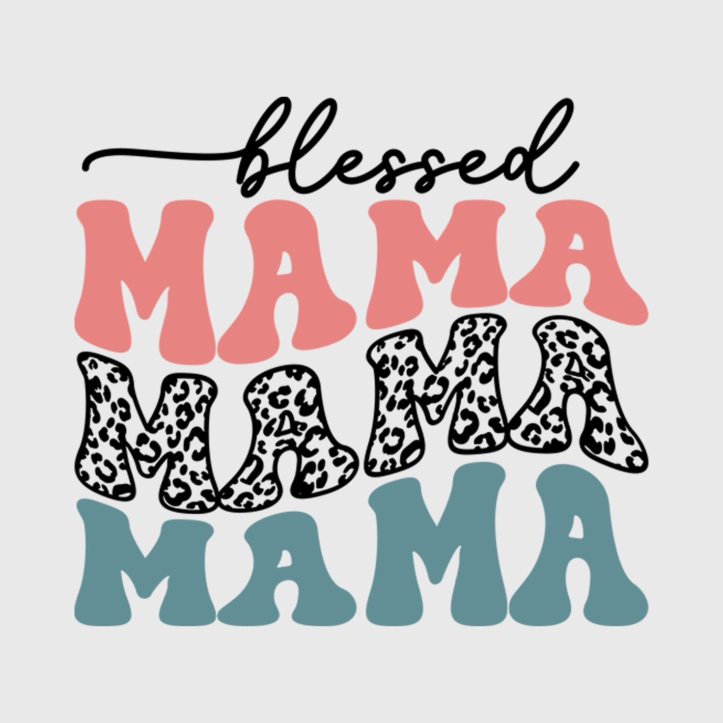 Blessed Mama Vibrant Stripes Transfer