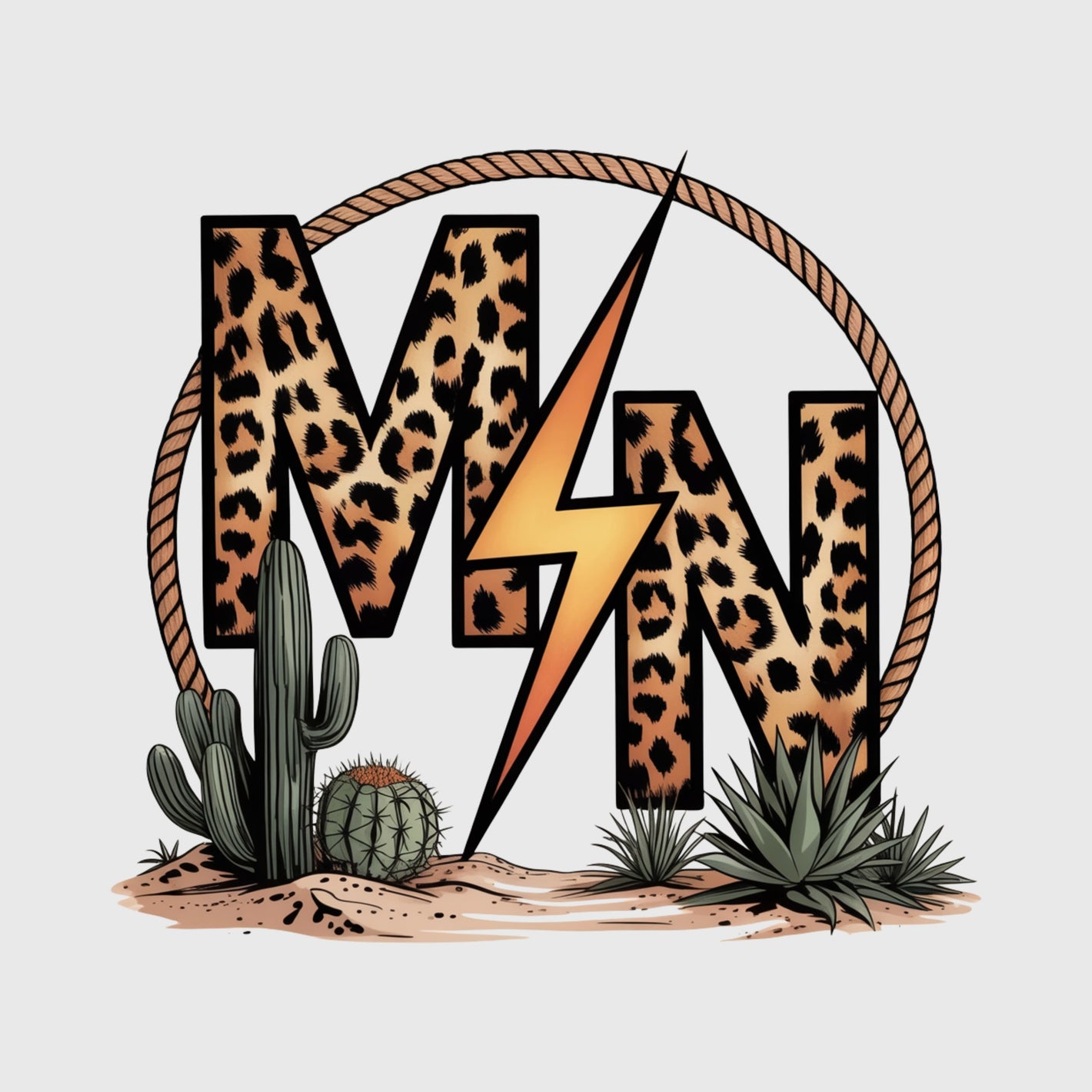 Leopard Lightning Cowgirl Transfer