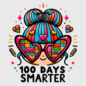 100 Days Smarter Rainbow Heart Transfer