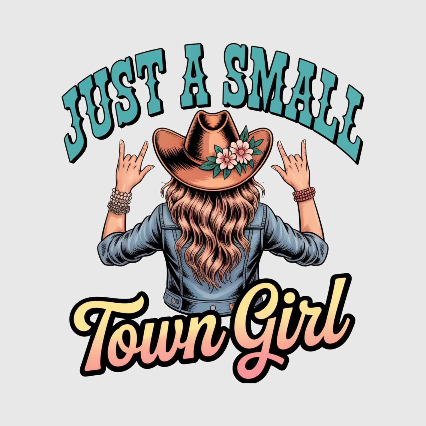 Rustic Town Cowgirl Transfer
