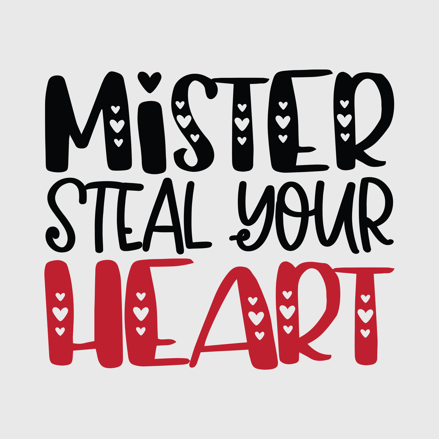 Mister Steal Your Heart Valentine Transfer