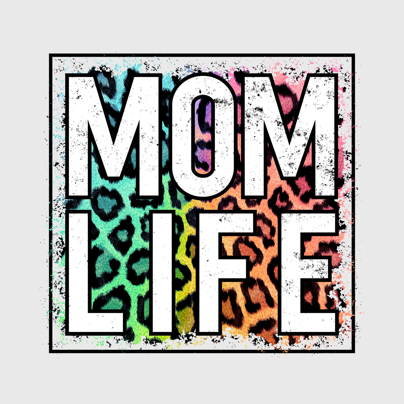 Mom Life Leopard Print Transfer