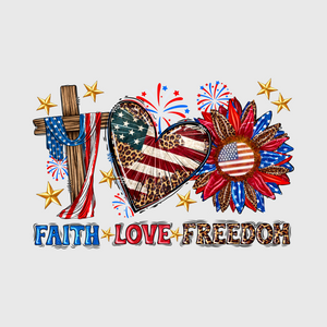 Faith, Love, Freedom Cross Transfer