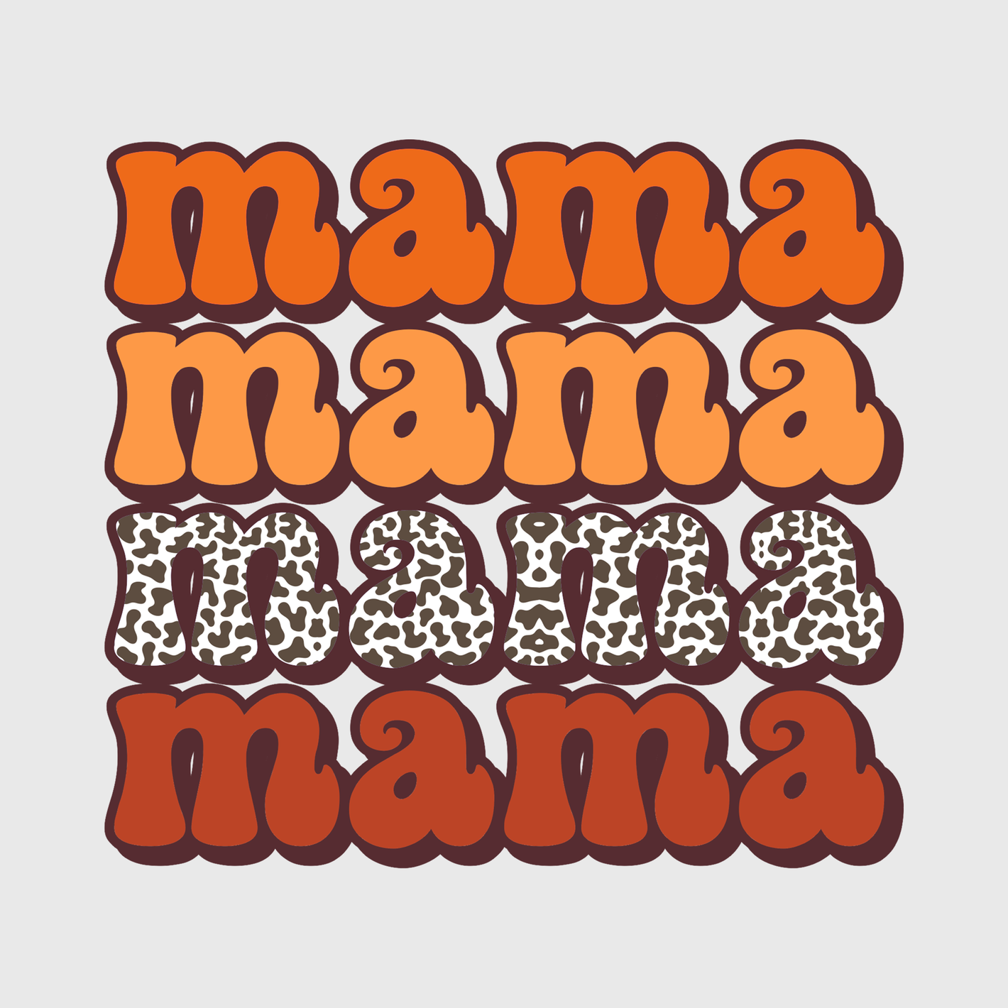 Bold Retro Mama Transfer