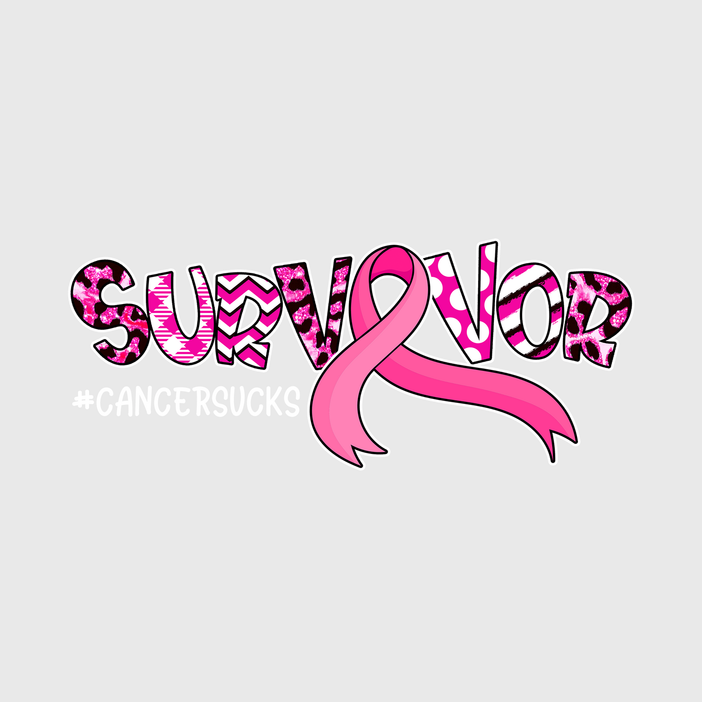 Survivor Pink Ribbon Transfer