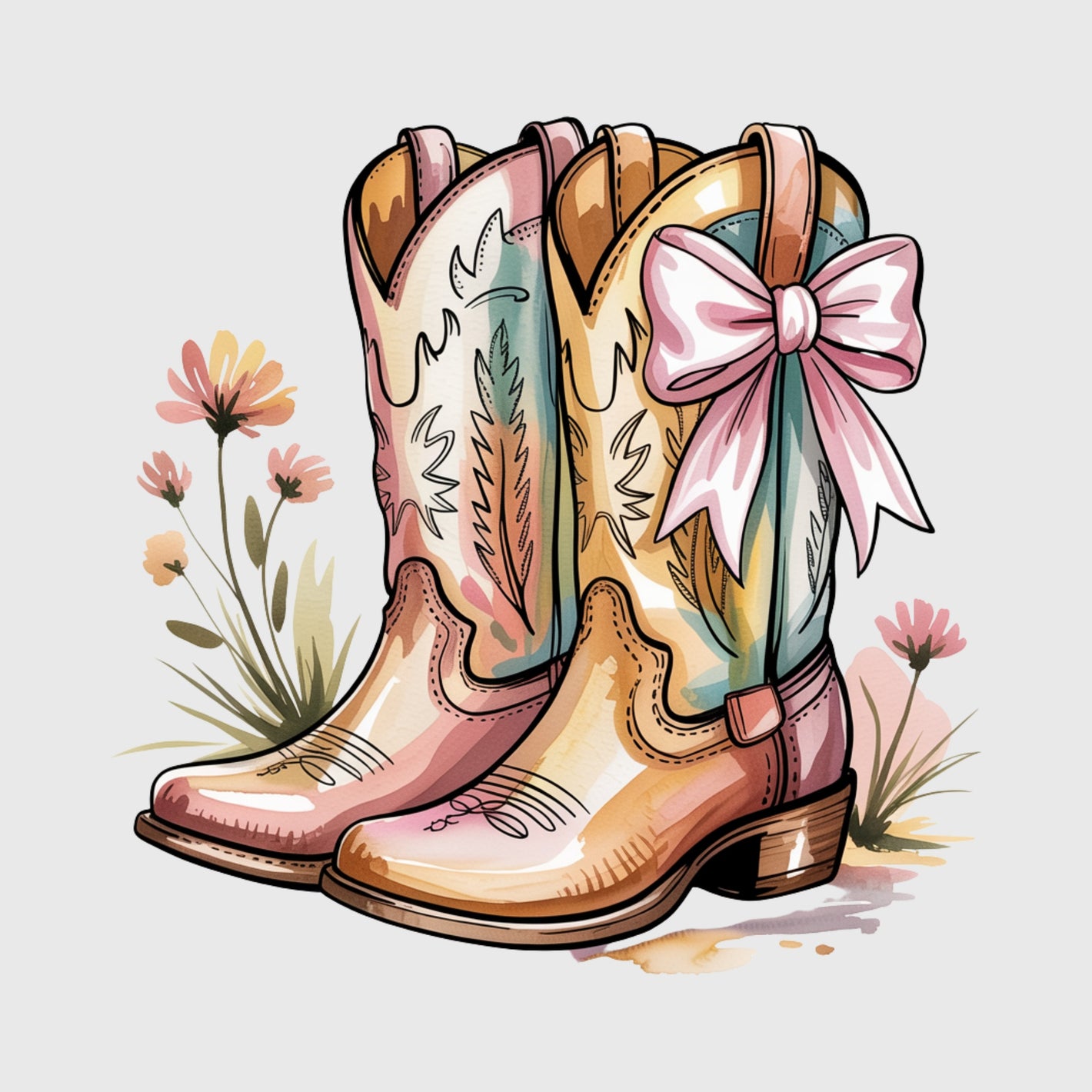 Sweetheart Cowgirl Boots Transfer