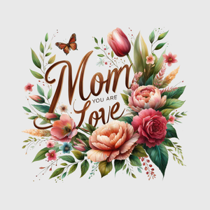 Mom Love Floral Wreath Transfer