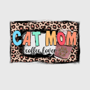 Cat MOM Leopard Print Transfer