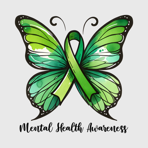 Green Butterfly Mental Health Awareness Transfer